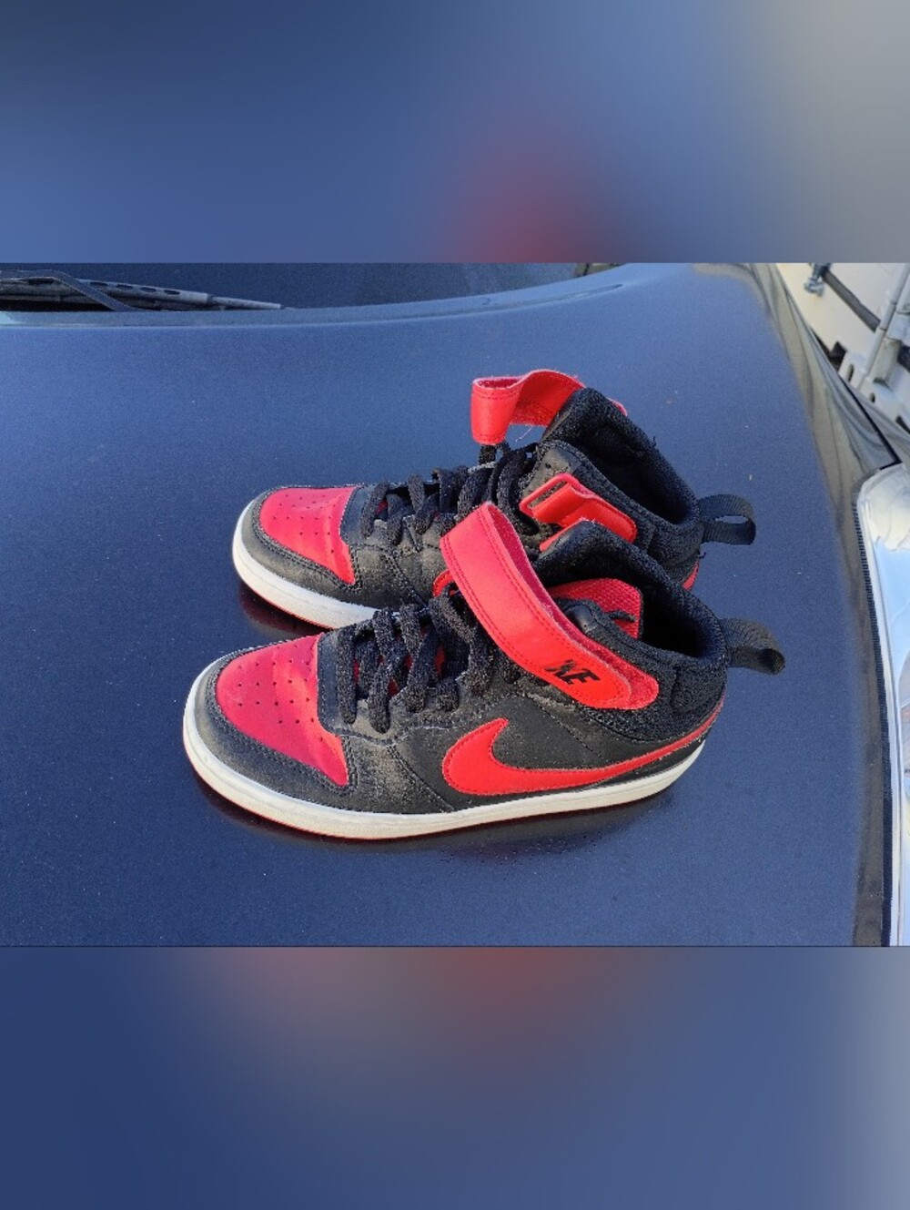Nike Red And Blacks Kids Shoes 4.5